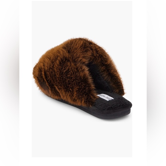 Mink Brown Faux Fur Slippers - Picture 2 of 6
